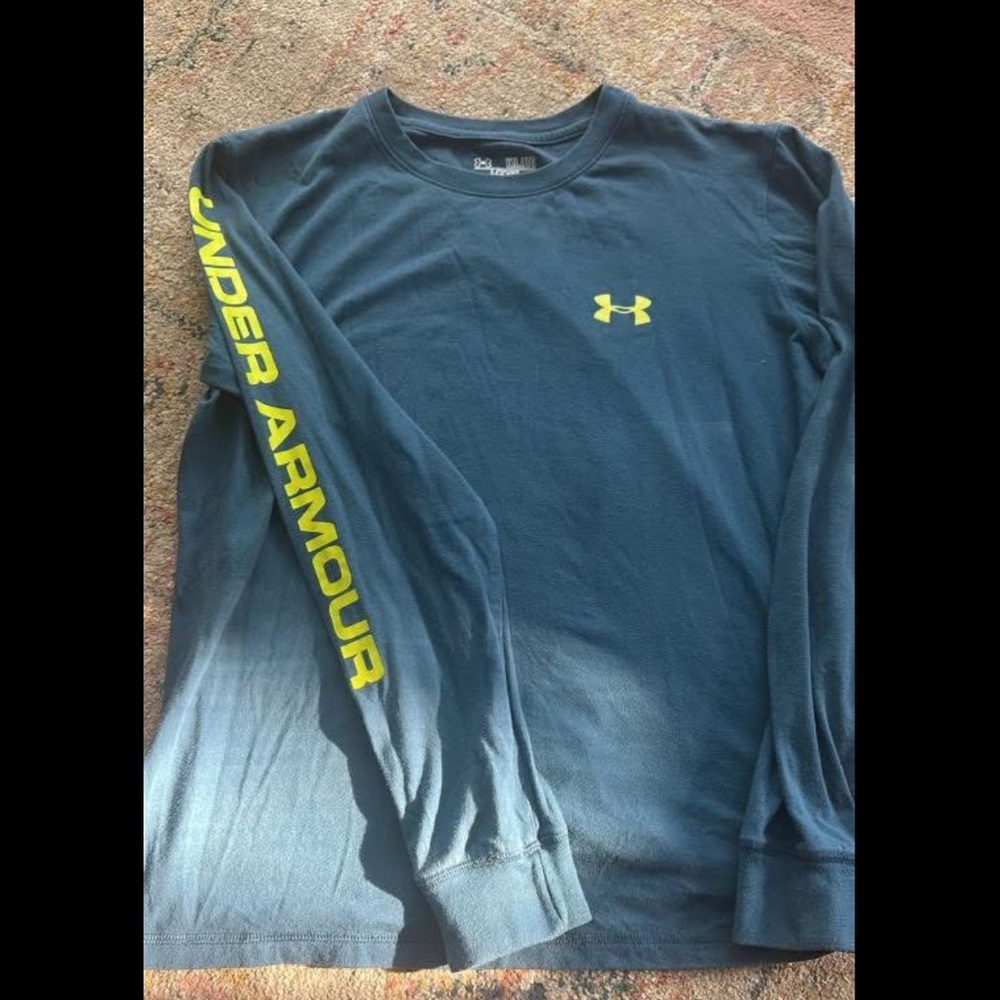 Under Armour Blue and Yellow Long Sleeve Tees